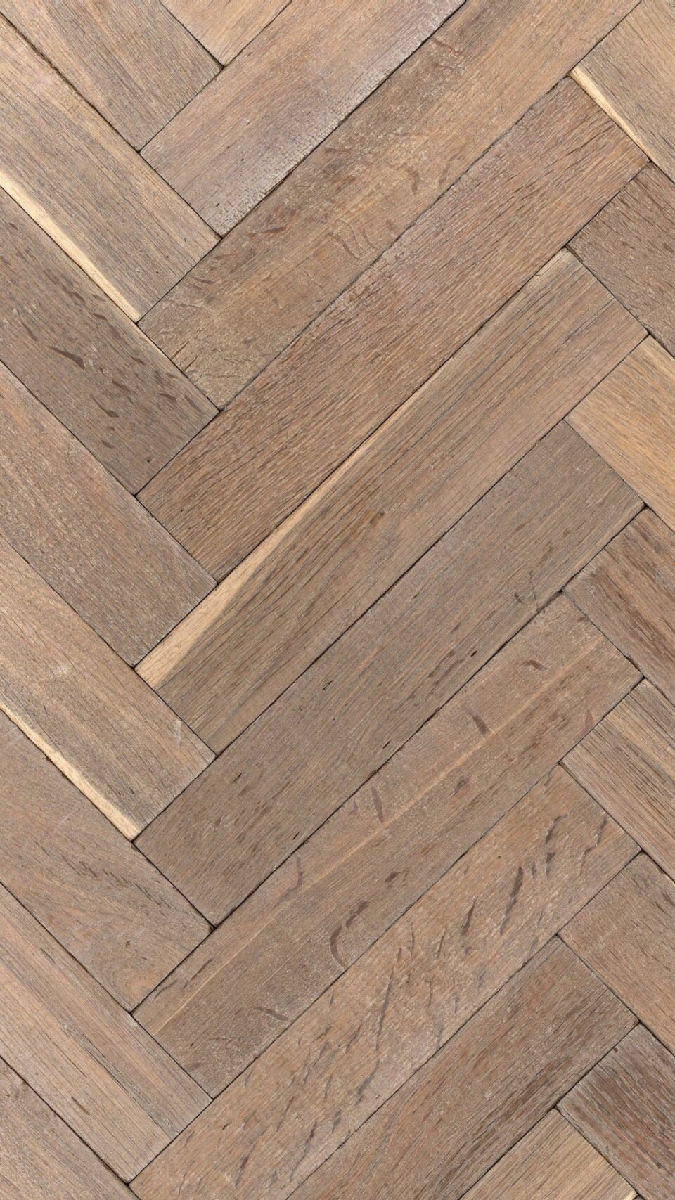 White Oak Tumbled Herringbone Double Smoked & White Oiled